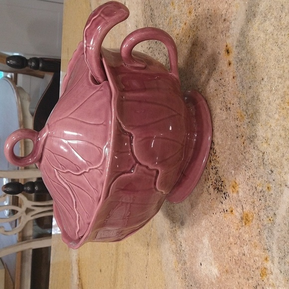 Metlox pottery eggplant purple cabbage lettuce ware vintage rare soup tureen - Picture 7 of 7